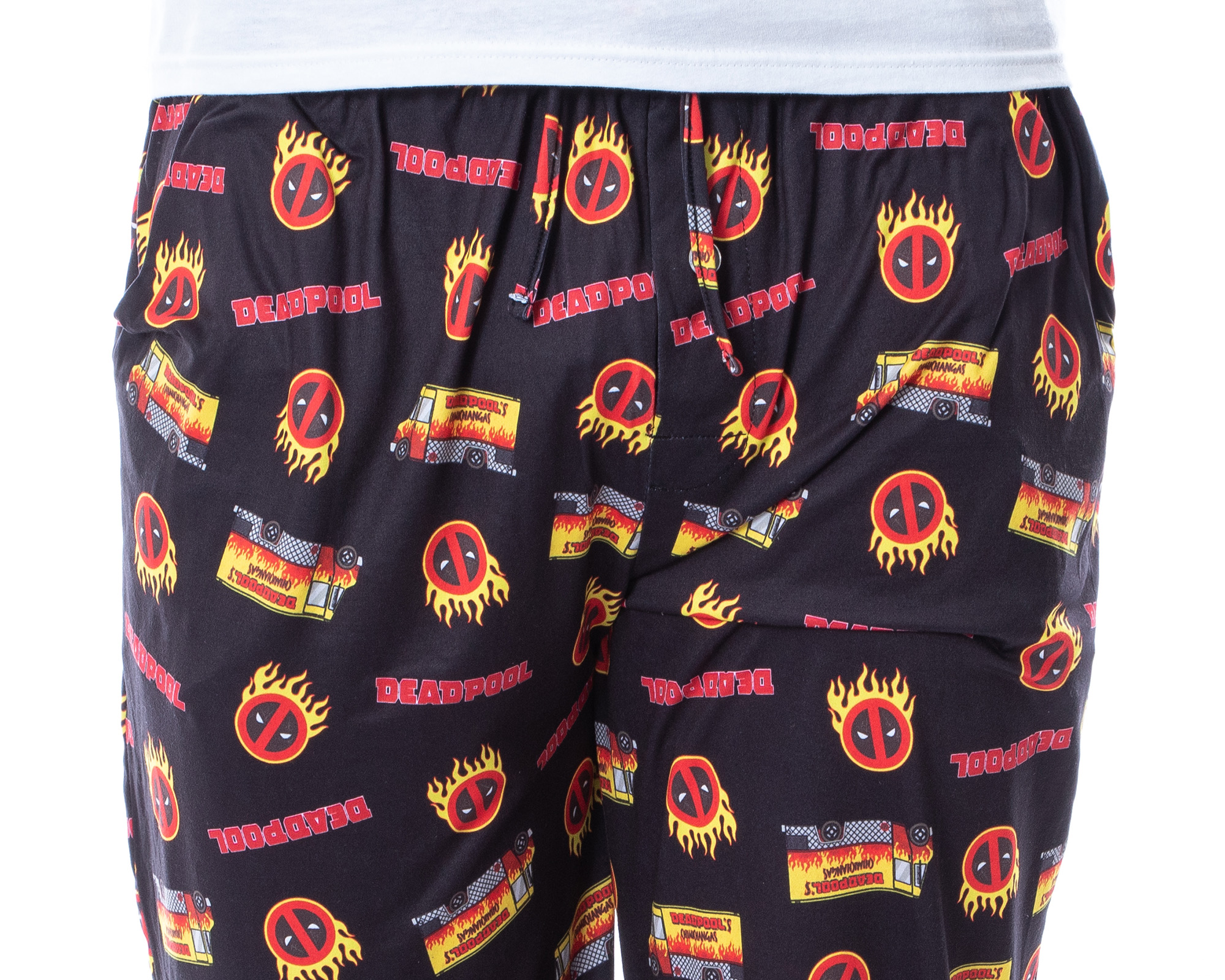 Marvel Mens' Deadpool Chimichangas Food Truck Icon Sleep Pajama Pants