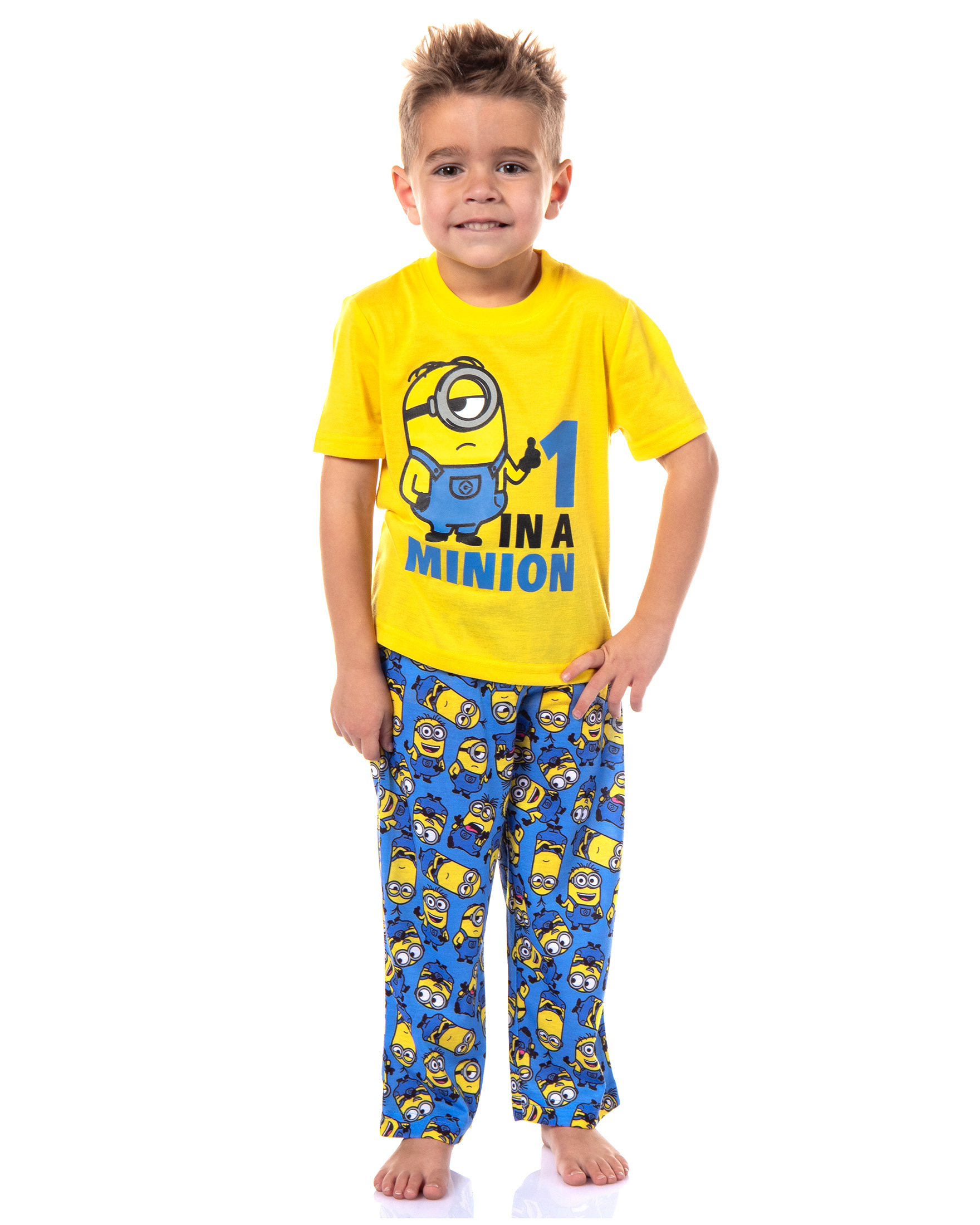 Minions Boys' Pajamas One In A Minion Sleep Shirt and Pant 2 Piece Sleep Set - Imagen 7 de 16