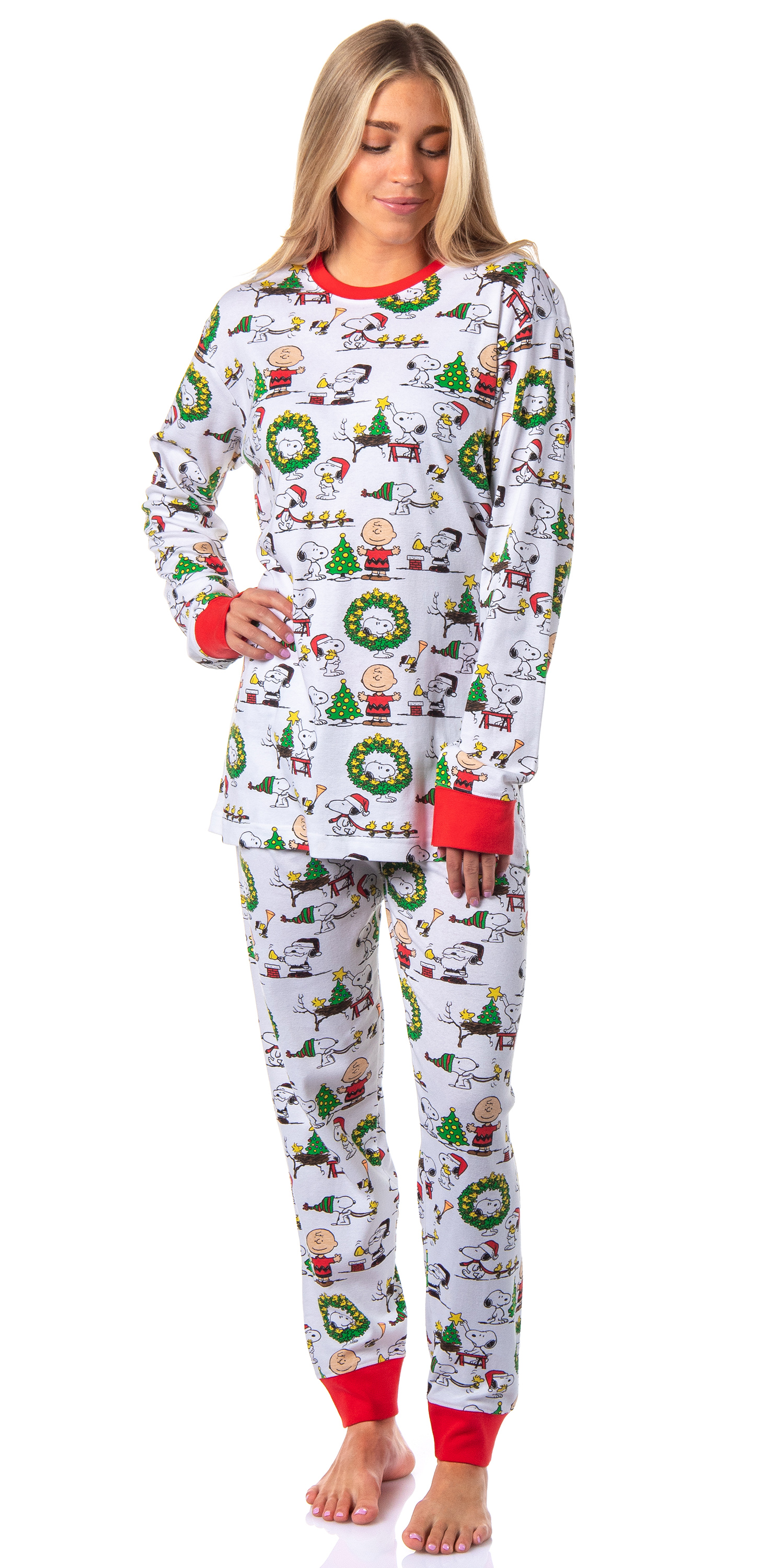 Peanuts Boys' Christmas Santa Snoopy Charlie Brown Characters Pajama Set - Picture 13 of 13