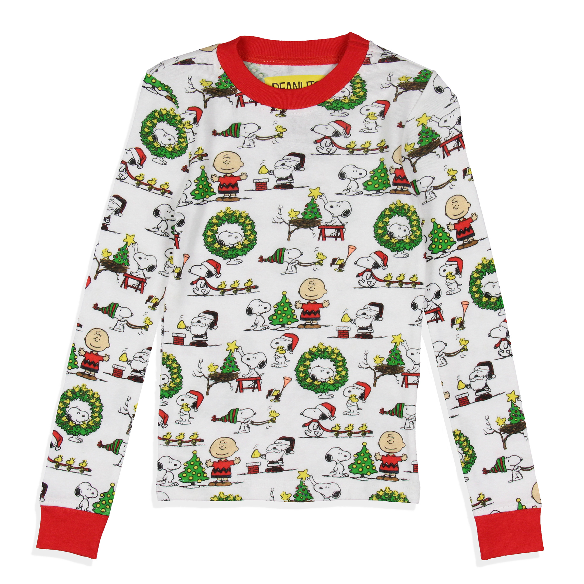 Peanuts Boys' Christmas Santa Snoopy Charlie Brown Characters Pajama Set - Picture 8 of 13